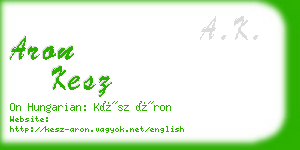 aron kesz business card